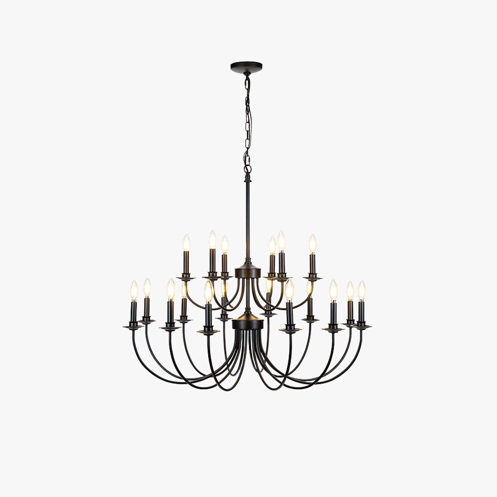 Silva candelabru  LED din metal negru pentru dormitor living