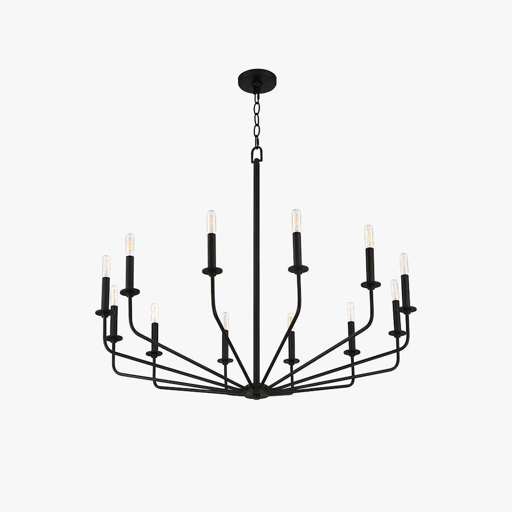 Silva candelabru negru din metal, modern, industrial, LED, pentru living