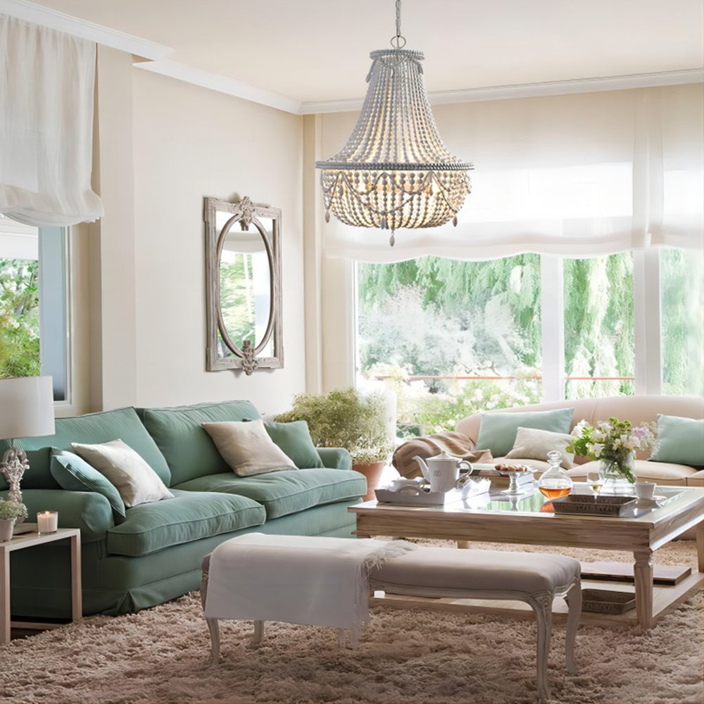 Silva Retro de lux Atmosphere lampă suspendată metal/lemn, alb stins