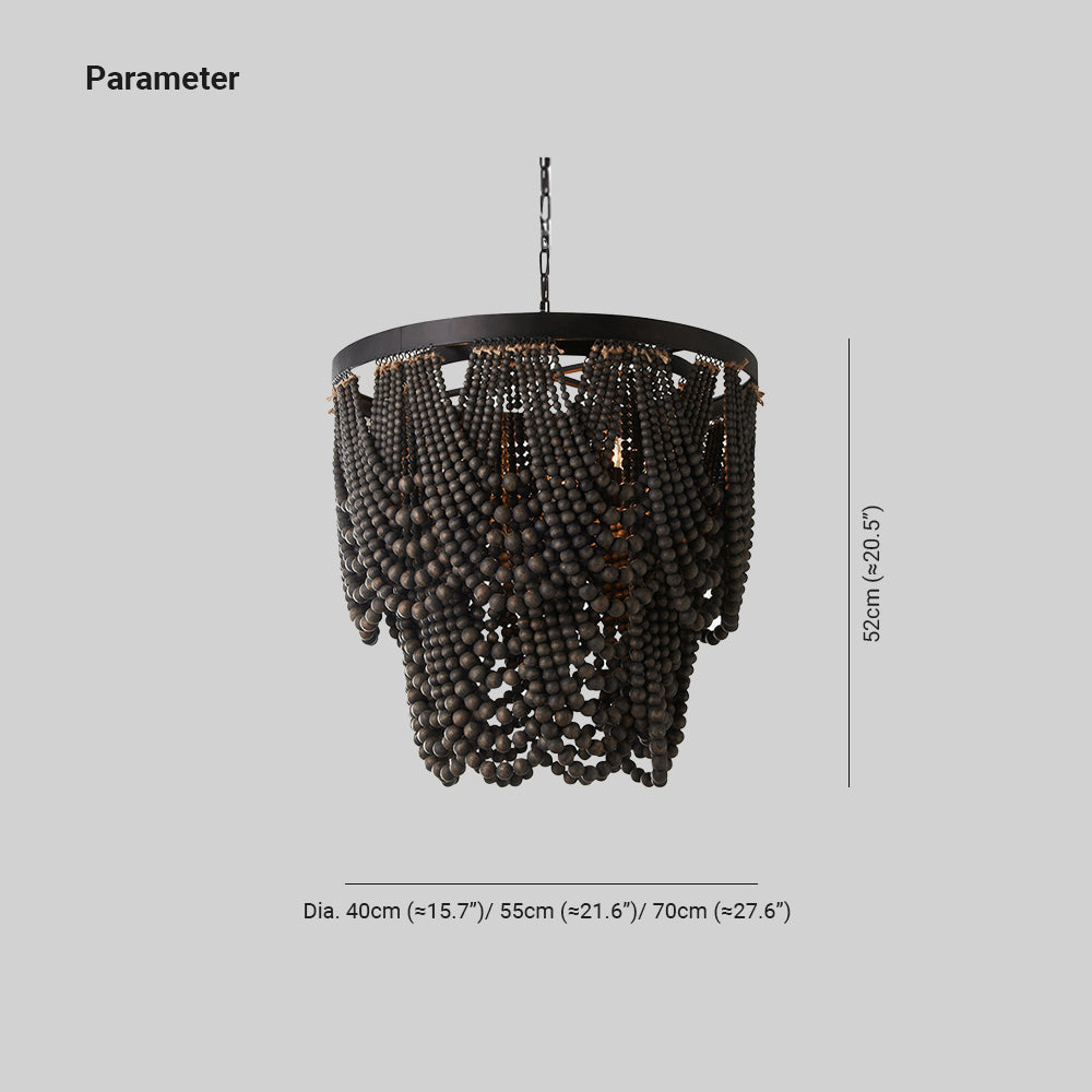 Muto lampă suspendată Boho LED / candelabru din lemn/metal