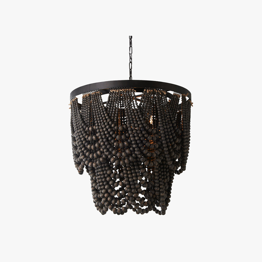 Muto lampă suspendată Boho LED / candelabru din lemn/metal