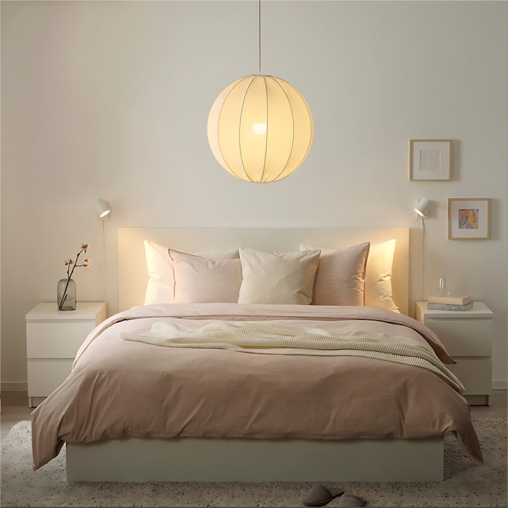 Ritta lampă suspendată modernă minimalistă din metal și țesătură, culoarea albă