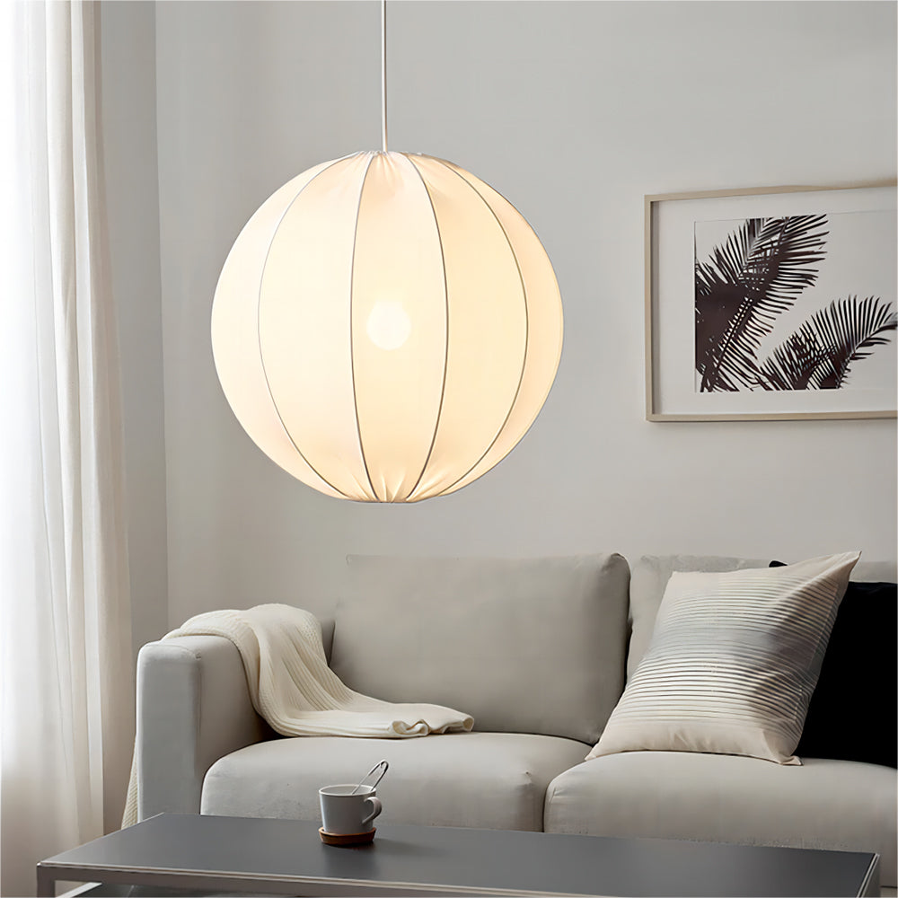 Ritta lampă suspendată modernă minimalistă din metal și țesătură, culoarea albă