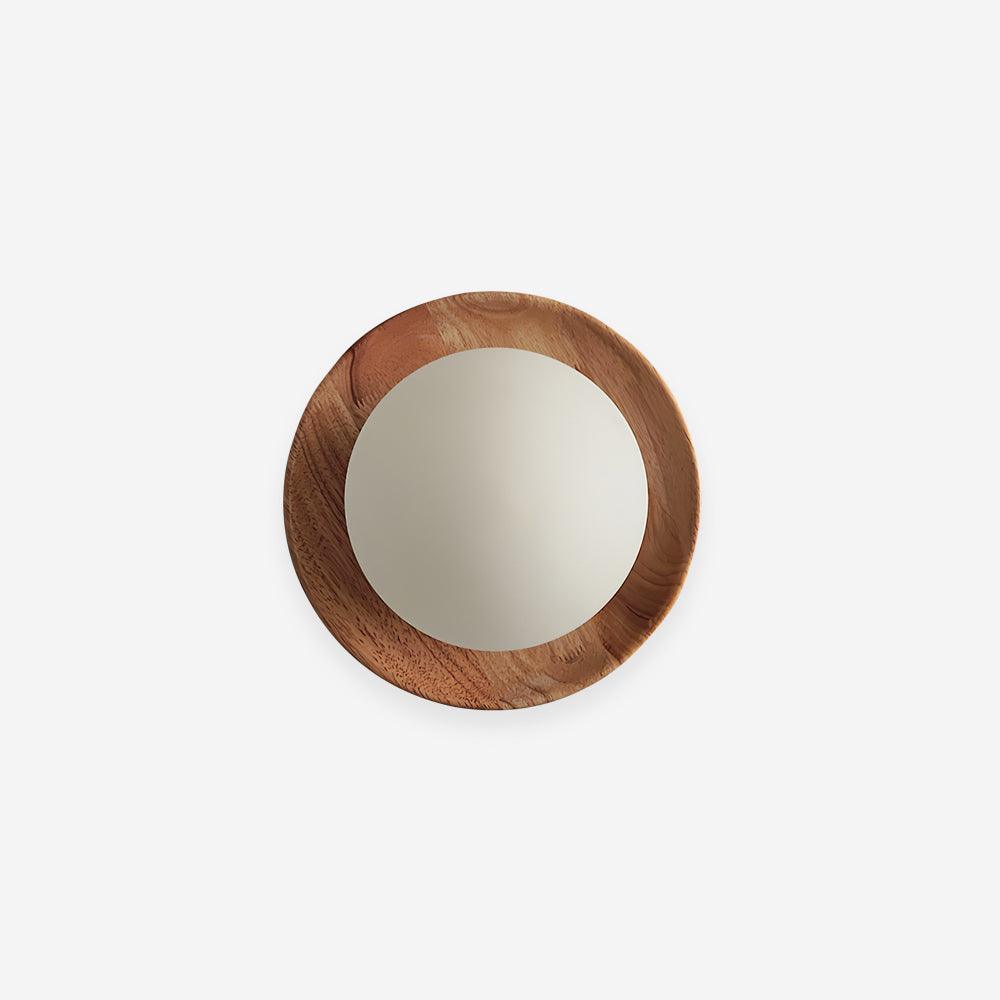 Aplică de perete corp metal cu bordură din lemn, stil minimalist