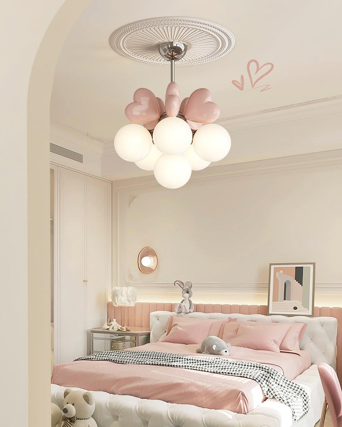 Candelabru Heart Accents glob Shades jucăuș modern copii Room