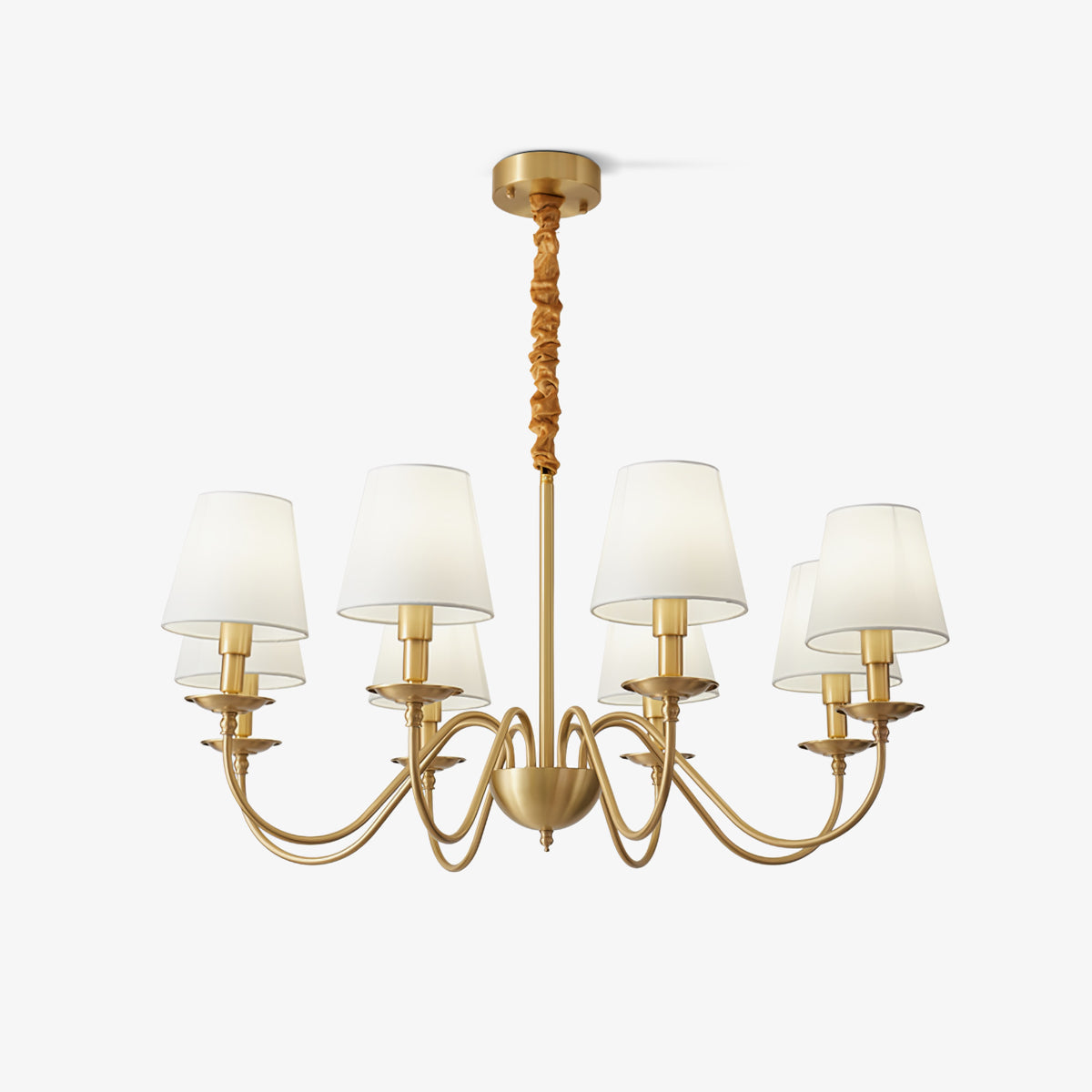 Silva Vintage LED metal alamă Abajur din Pânză albă lampă suspendată pentru dormitor living