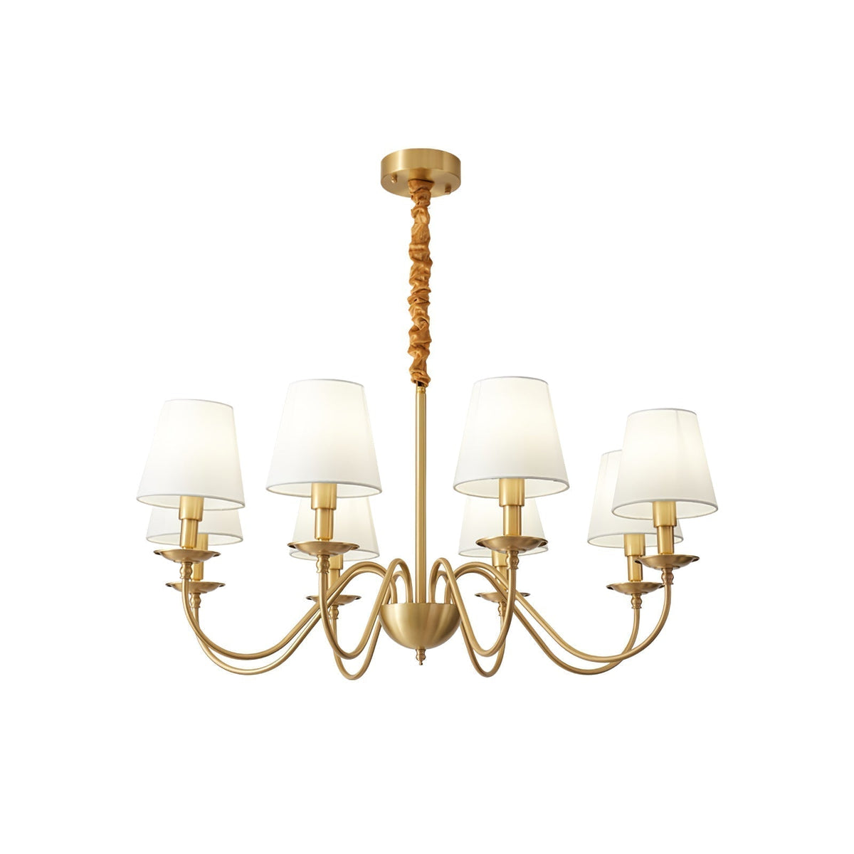 Silva Vintage LED metal alamă Abajur din Pânză albă lampă suspendată pentru dormitor living