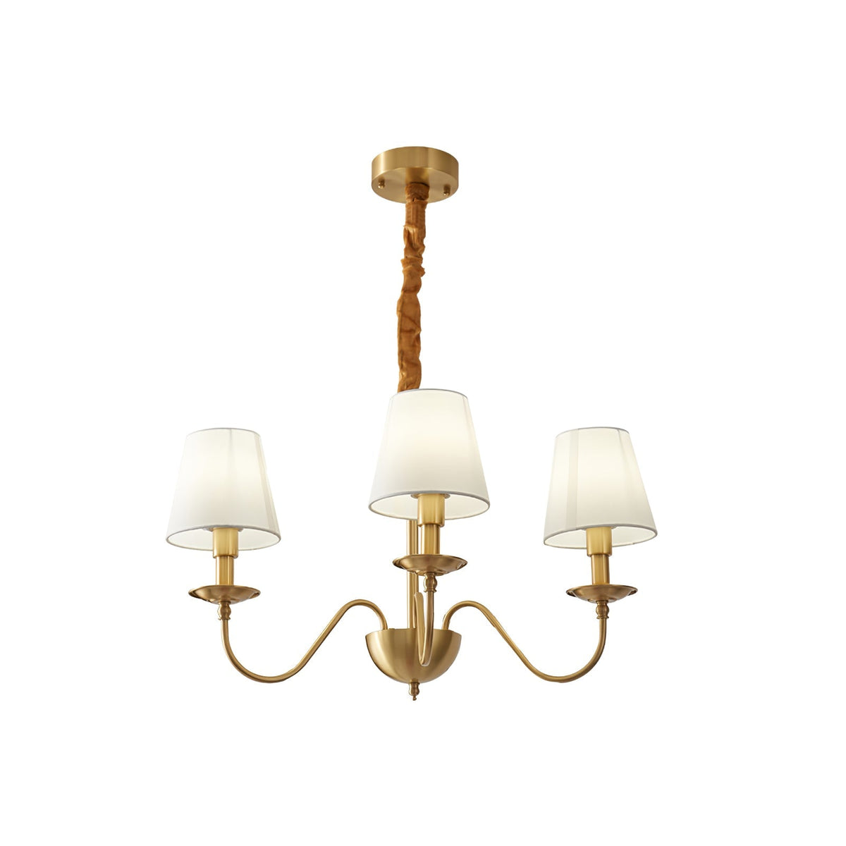 Silva Vintage LED metal alamă Abajur din Pânză albă lampă suspendată pentru dormitor living