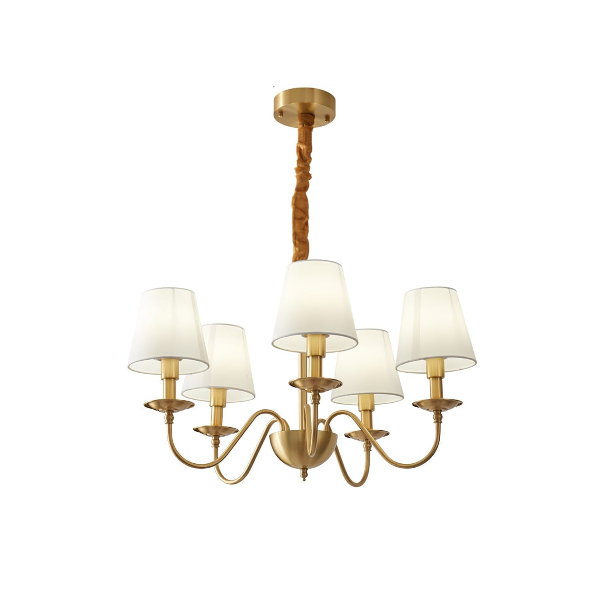 Silva Vintage LED metal alamă Abajur din Pânză albă lampă suspendată pentru dormitor living