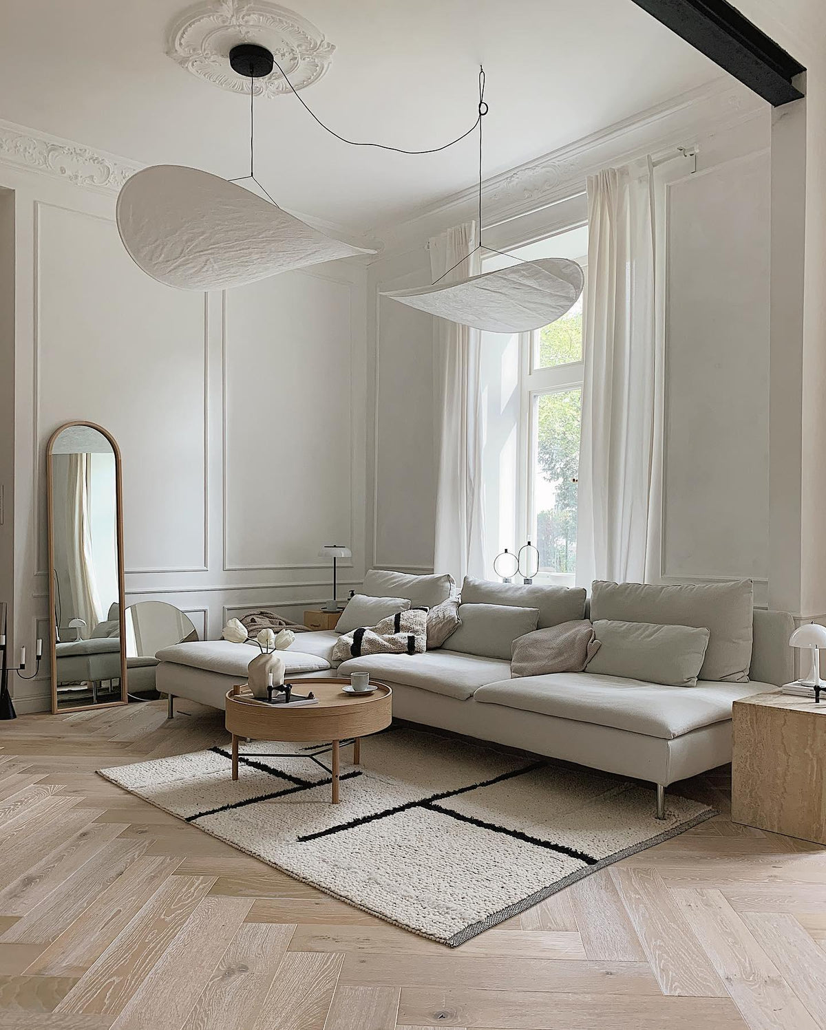 Larenol lampă suspendată din Hârtie și Fibră de sticlă