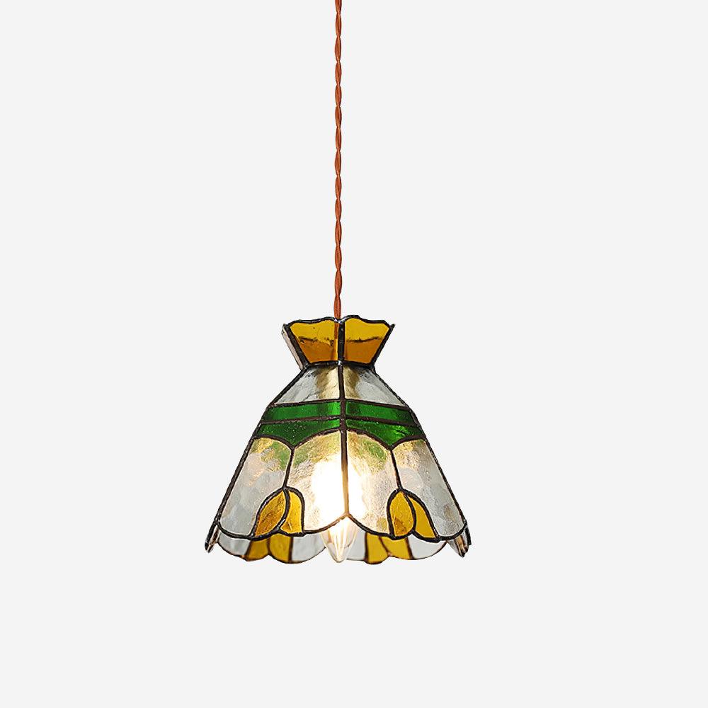 Coriva lampă suspendată din sticlă colorată, în stil modernist de la mijlocul secolului