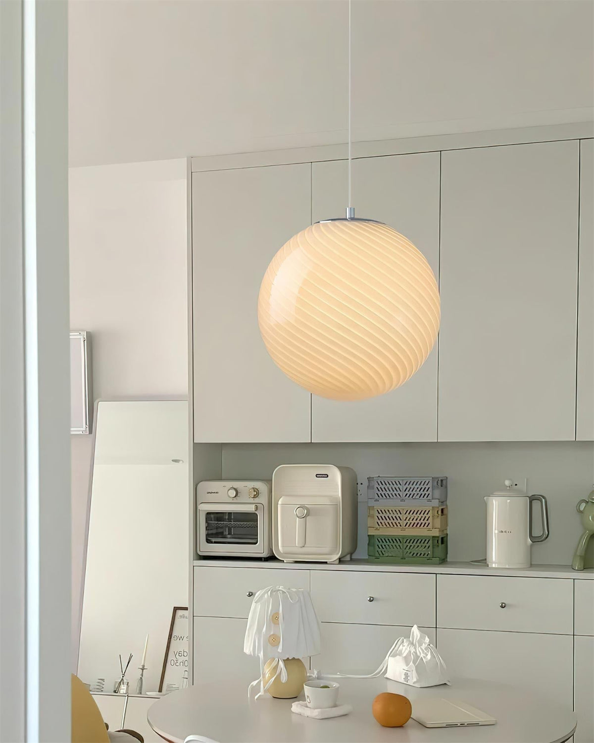 Dorvian lampă suspendată albastră din sticlă, modernă, cu glob