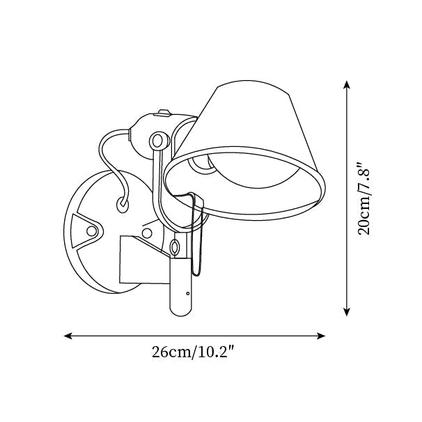 Aplică de perete corp metalic abajur conic reglabil modern minimalist