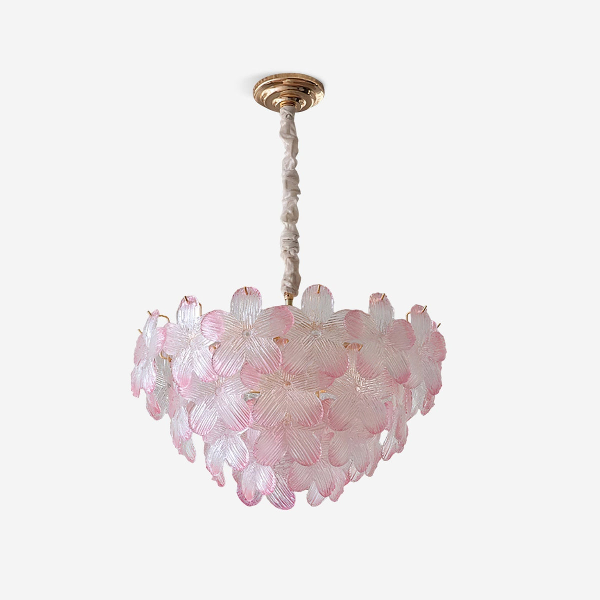 Cavine candelabru roz din sticlă, cu flori