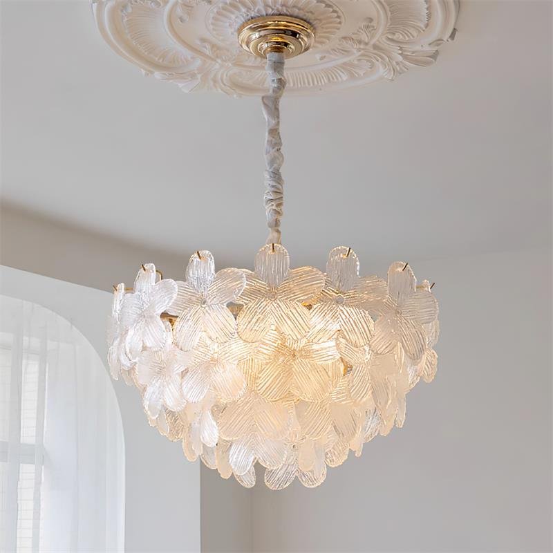 Cavine candelabru roz din sticlă, cu flori