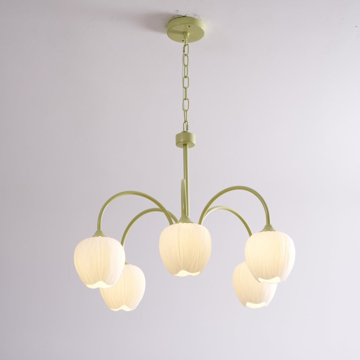 Eiraine candelabru Tulip Matcha sticlă