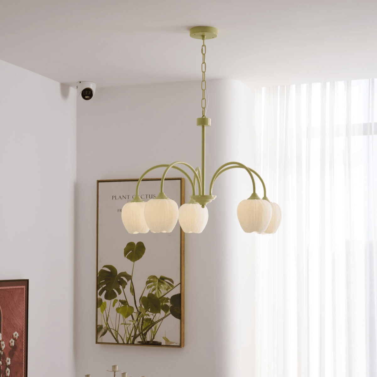 Eiraine candelabru Tulip Matcha sticlă
