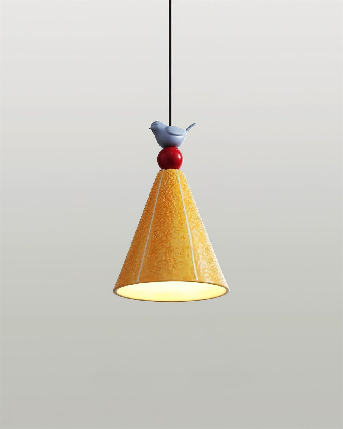 Virella lampă suspendată Galbenă din Ceramică cu Formă de Păsărică modernă și Jucăuță