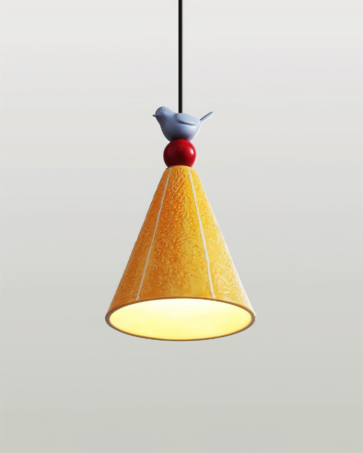 Virella lampă suspendată Galbenă din Ceramică cu Formă de Păsărică modernă și Jucăuță