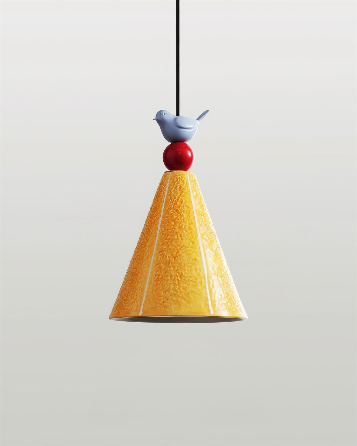 Virella lampă suspendată Galbenă din Ceramică cu Formă de Păsărică modernă și Jucăuță