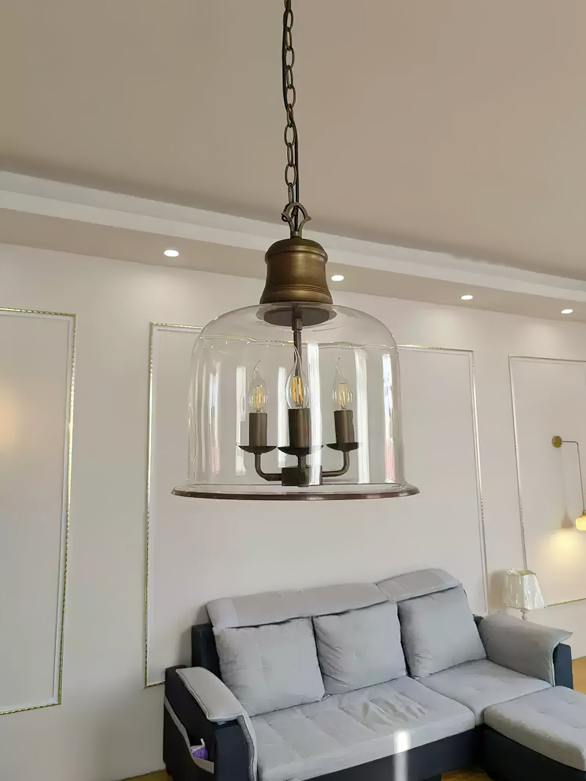Celaniella lampă suspendată din sticlă, vintage, elegantă