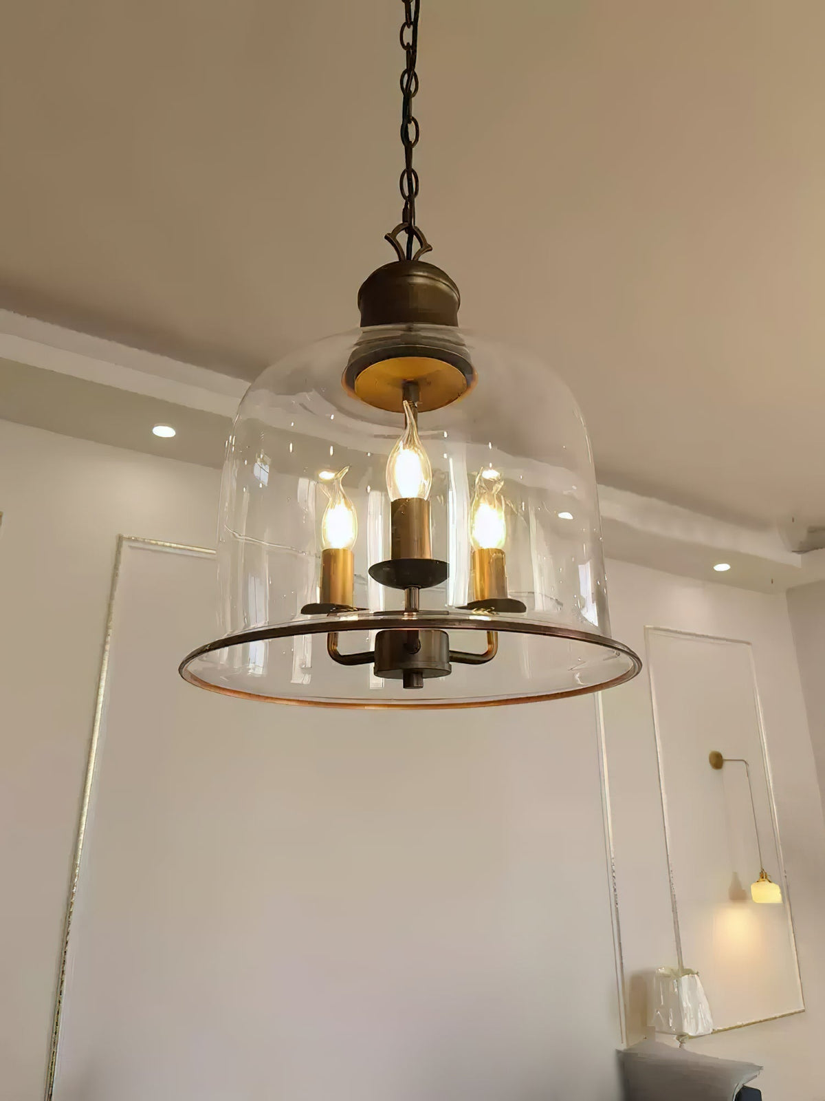 Celaniella lampă suspendată din sticlă, vintage, elegantă
