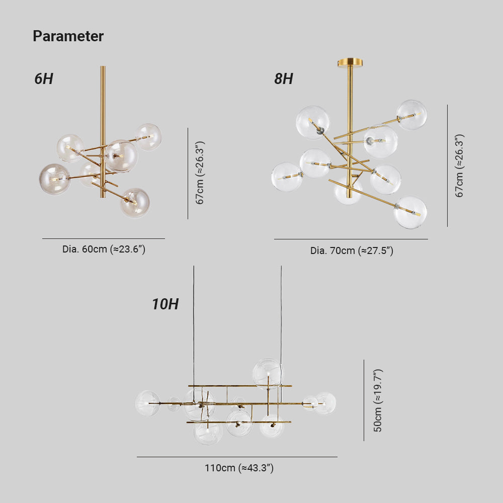 Aveno candelabru transparent din cristal, LED