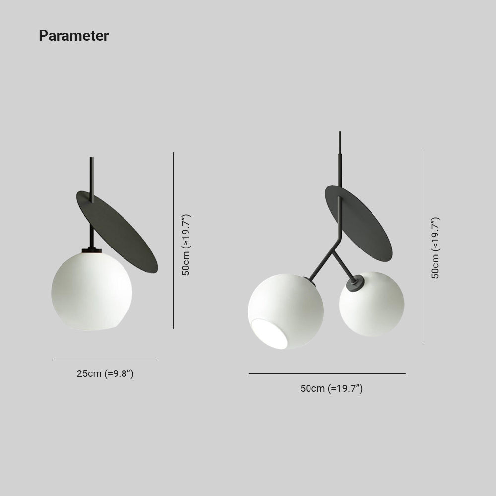 Valentina Cherry lampă suspendată, metal & sticlă, 3 Culoare