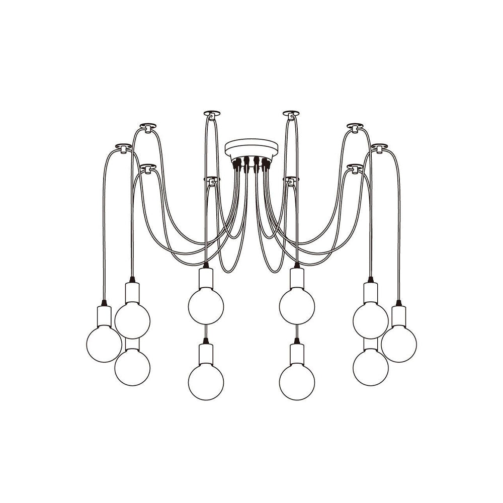 Silva Retro Country LED Spider candelabru, negru/alb