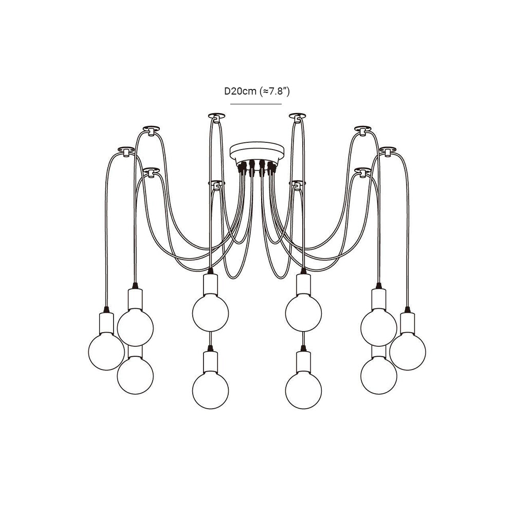 Silva Retro Country LED Spider candelabru, negru/alb