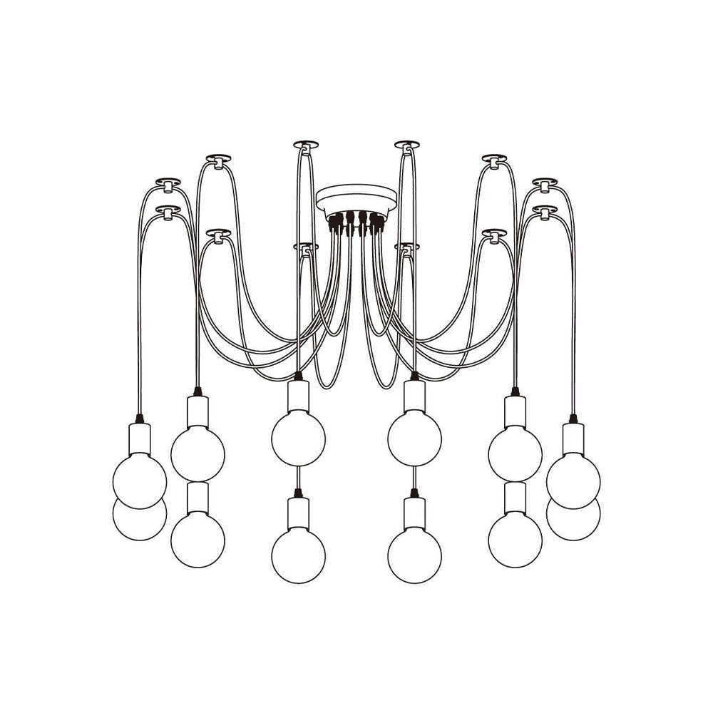 Silva Retro Country LED Spider candelabru, negru/alb