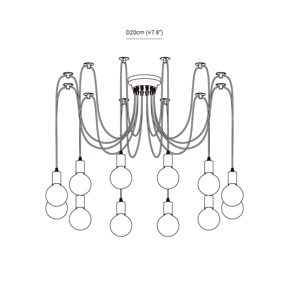 Silva Retro Country LED Spider candelabru, negru/alb