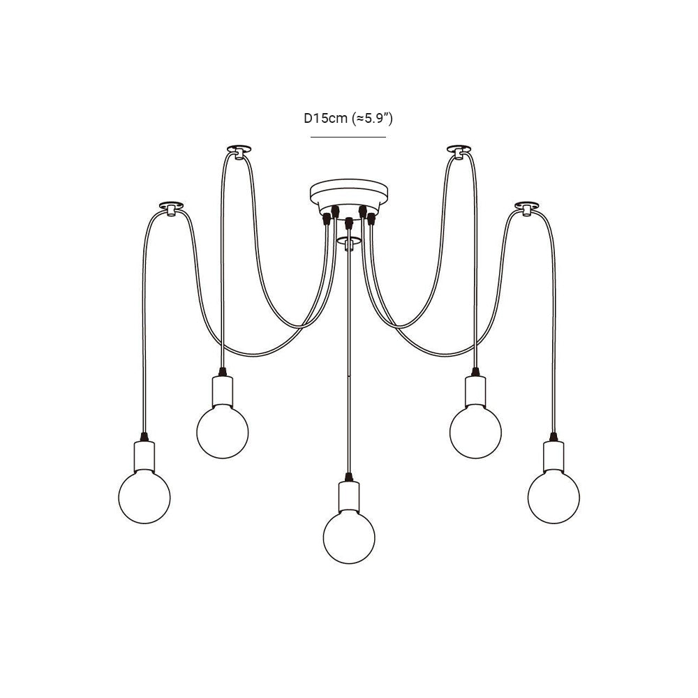 Silva Retro Country LED Spider candelabru, negru/alb