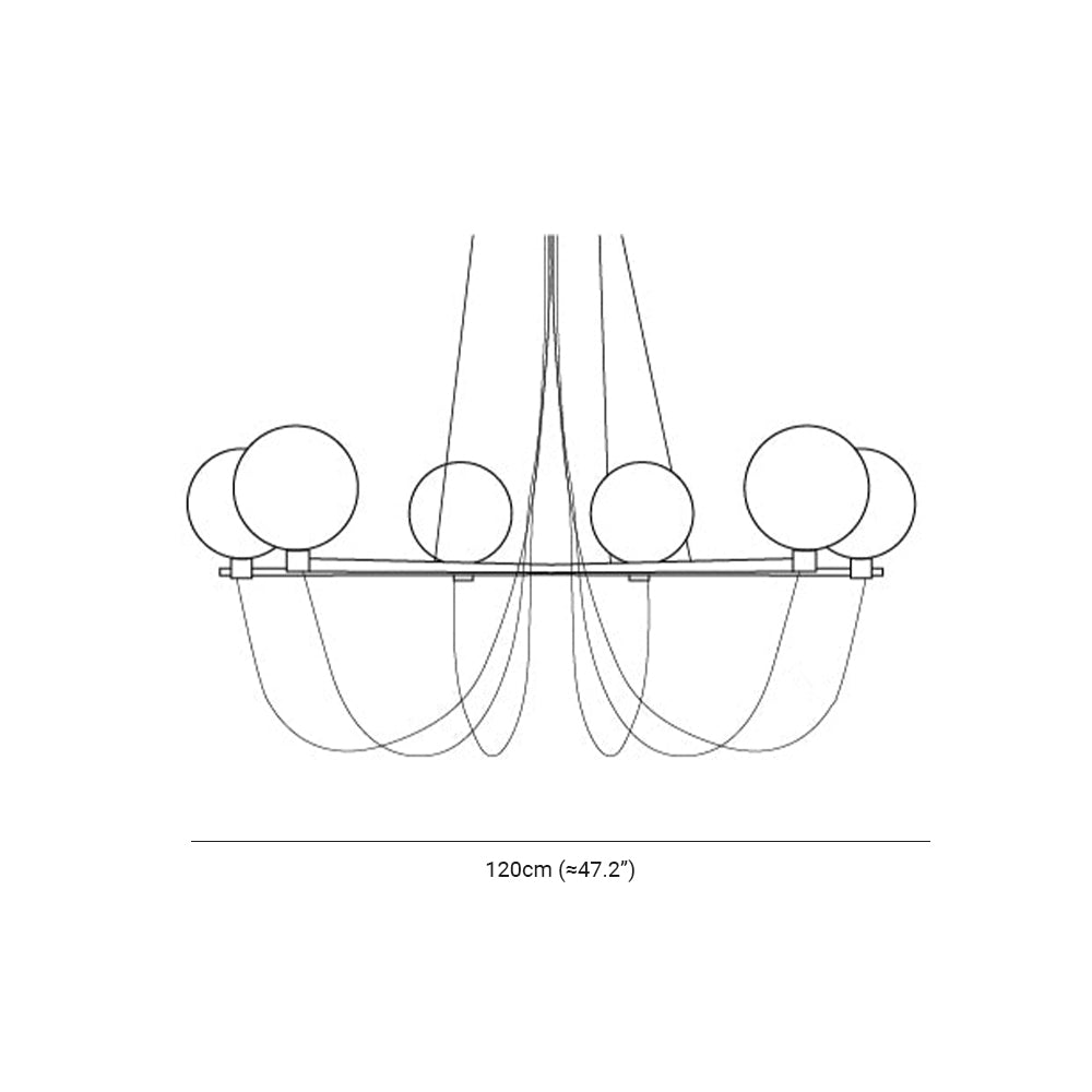 Valentina candelabru modern Nordic din sticlă Sferică, Fum Gri/Albastru