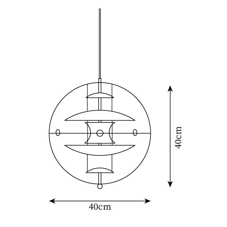 Lampă suspendată geometrică modernă futuristă cu straturi flotante, abajur sferic transparent