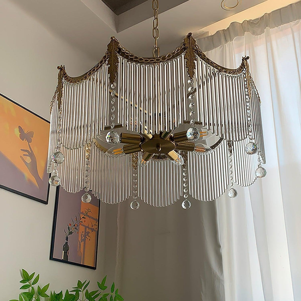 Elias candelabru Luxos din sticlă Farmhouse