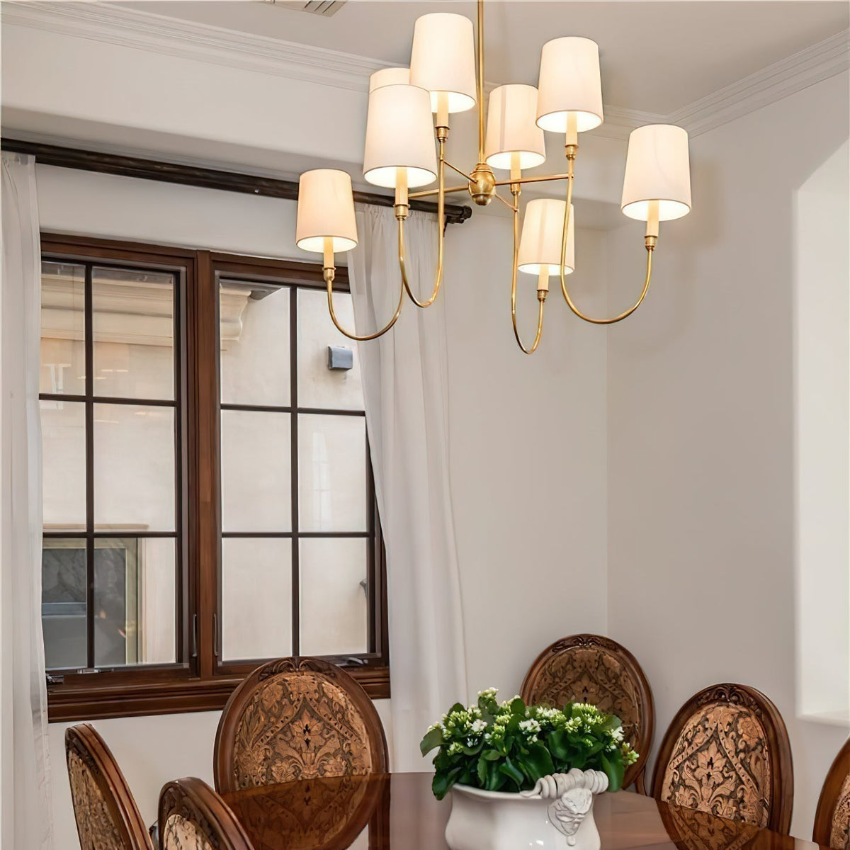 Talia candelabru din alamă și material textil, de lux