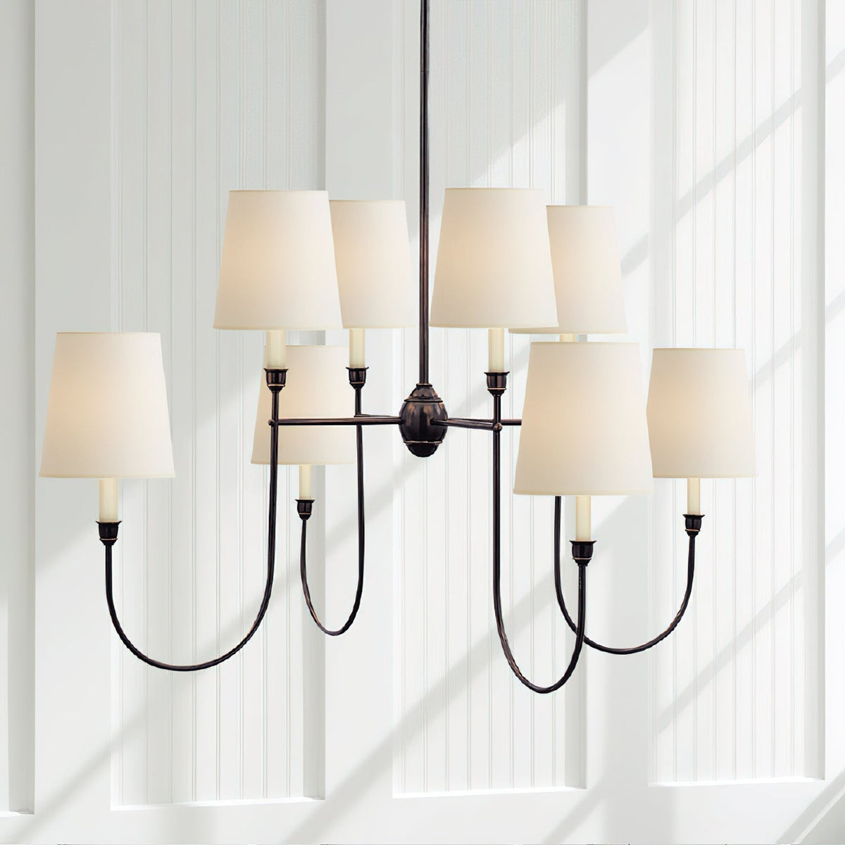 Talia candelabru din alamă și material textil, de lux