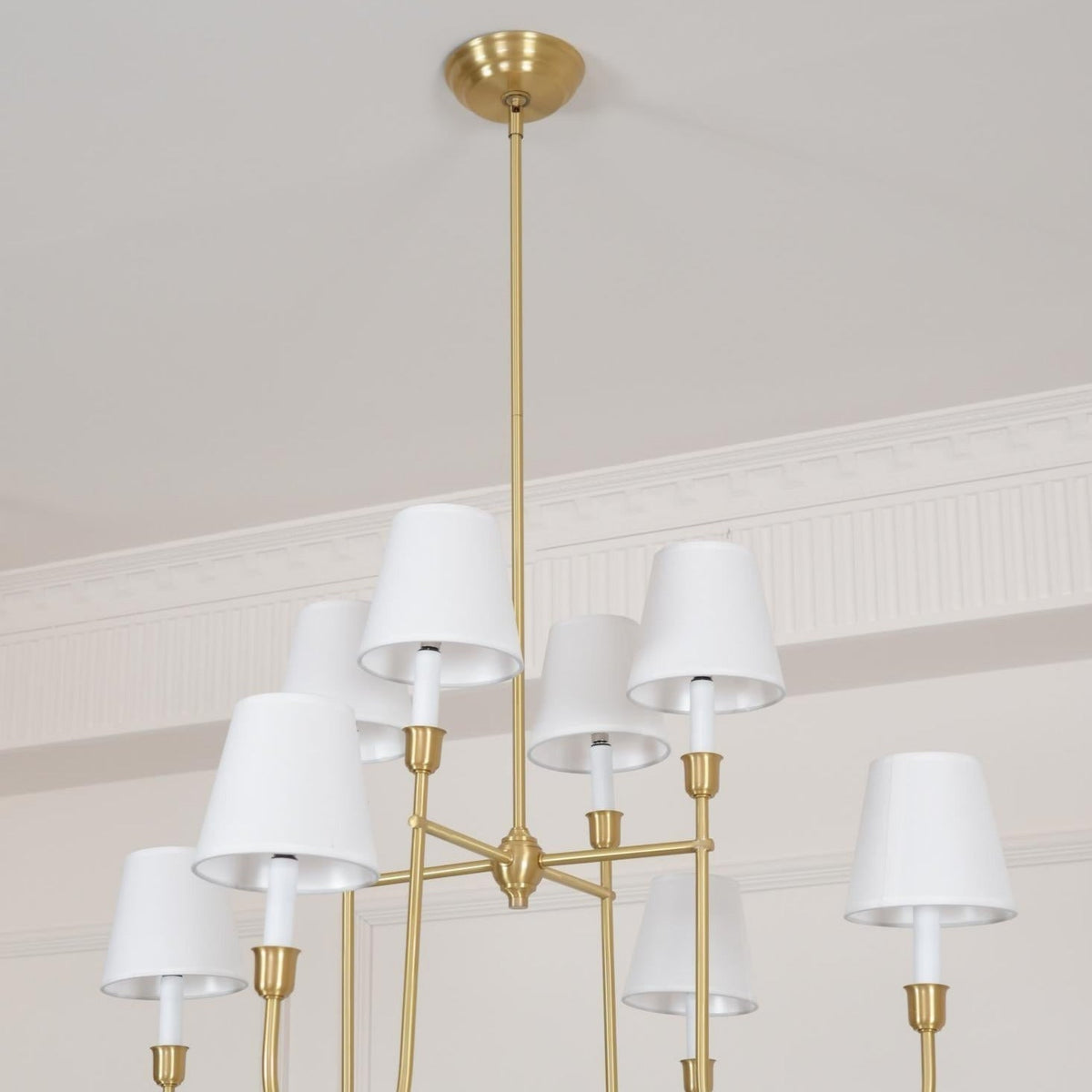 Talia candelabru din alamă și material textil, de lux