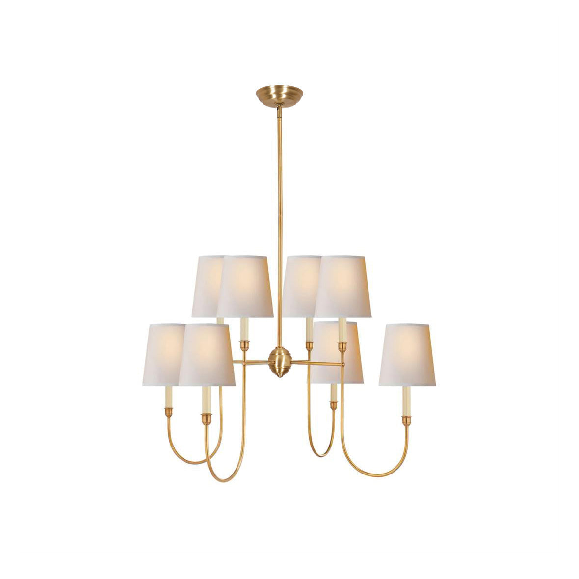 Talia candelabru din alamă și material textil, de lux