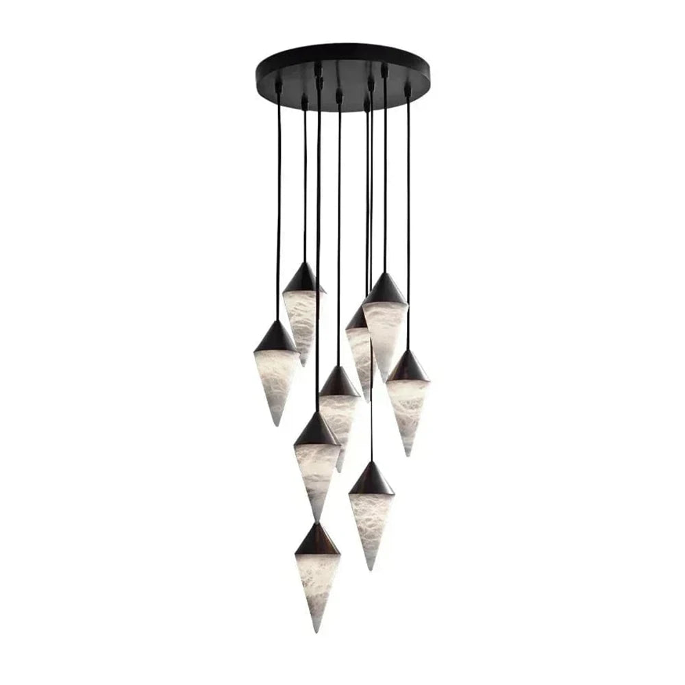 Ilverford Candelabru cu picătură din alabastru fațetat