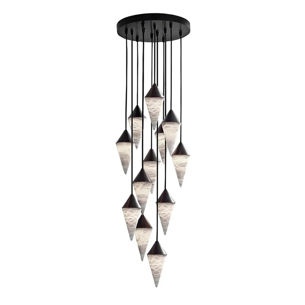 Ilverford Candelabru cu picătură din alabastru fațetat