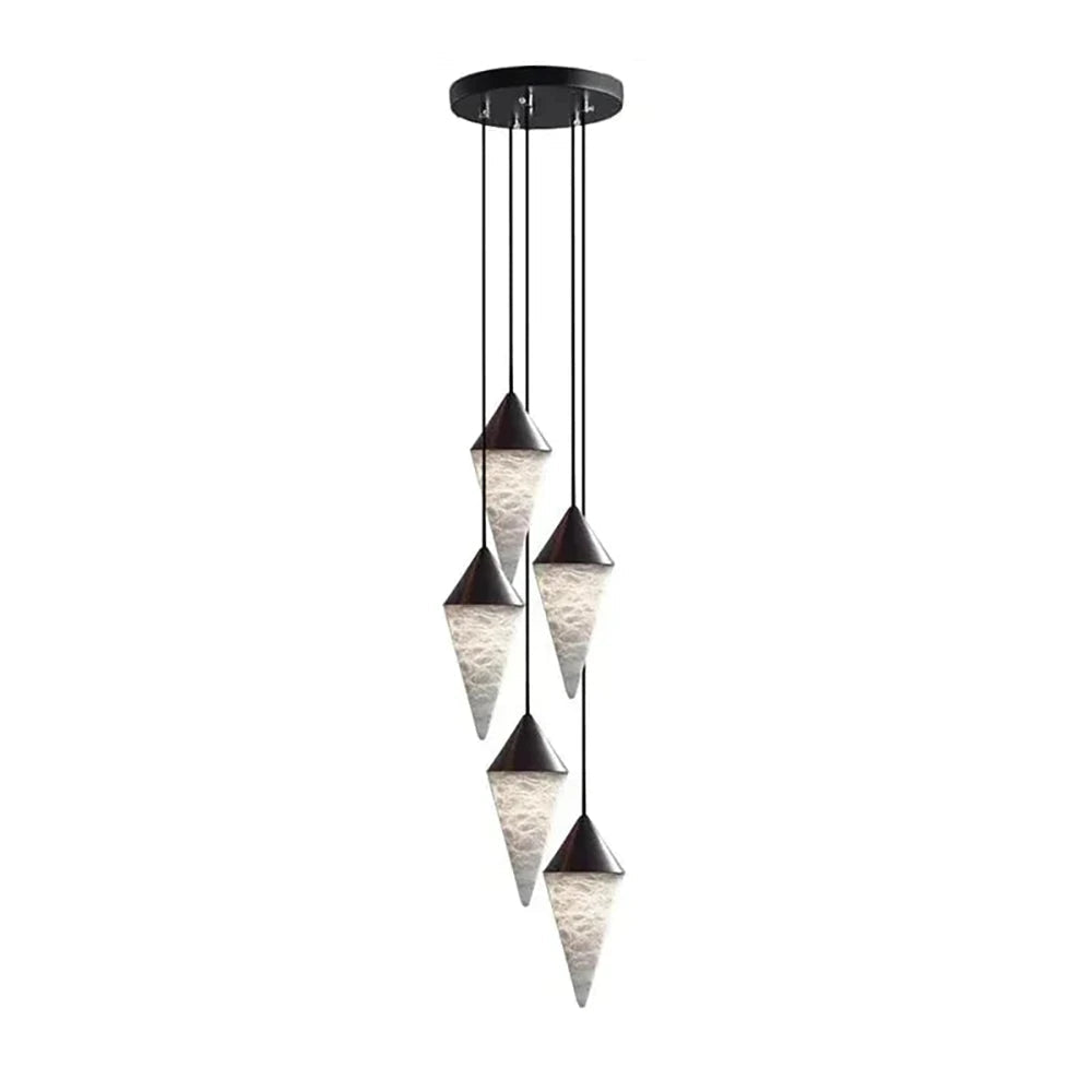 Ilverford Candelabru cu picătură din alabastru fațetat