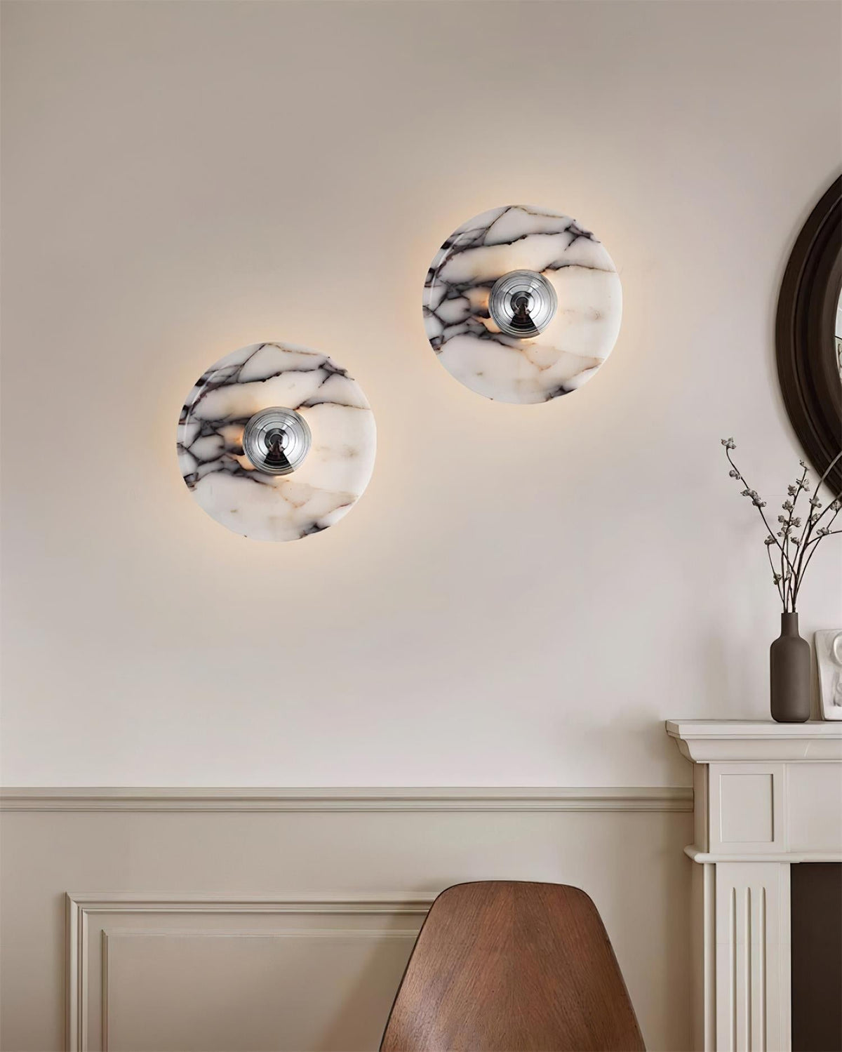 Aplică de perete din marmură disc LED luminiere modernă multiple culori