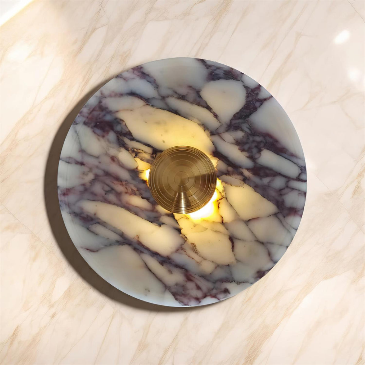 Aplică de perete din marmură disc LED luminiere modernă multiple culori