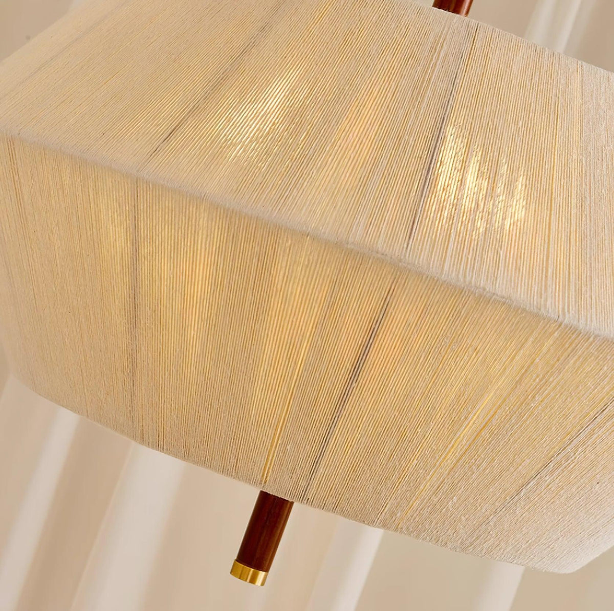 Elowen lampă suspendată Fibră de Bumbac lemn de Nuc Natural