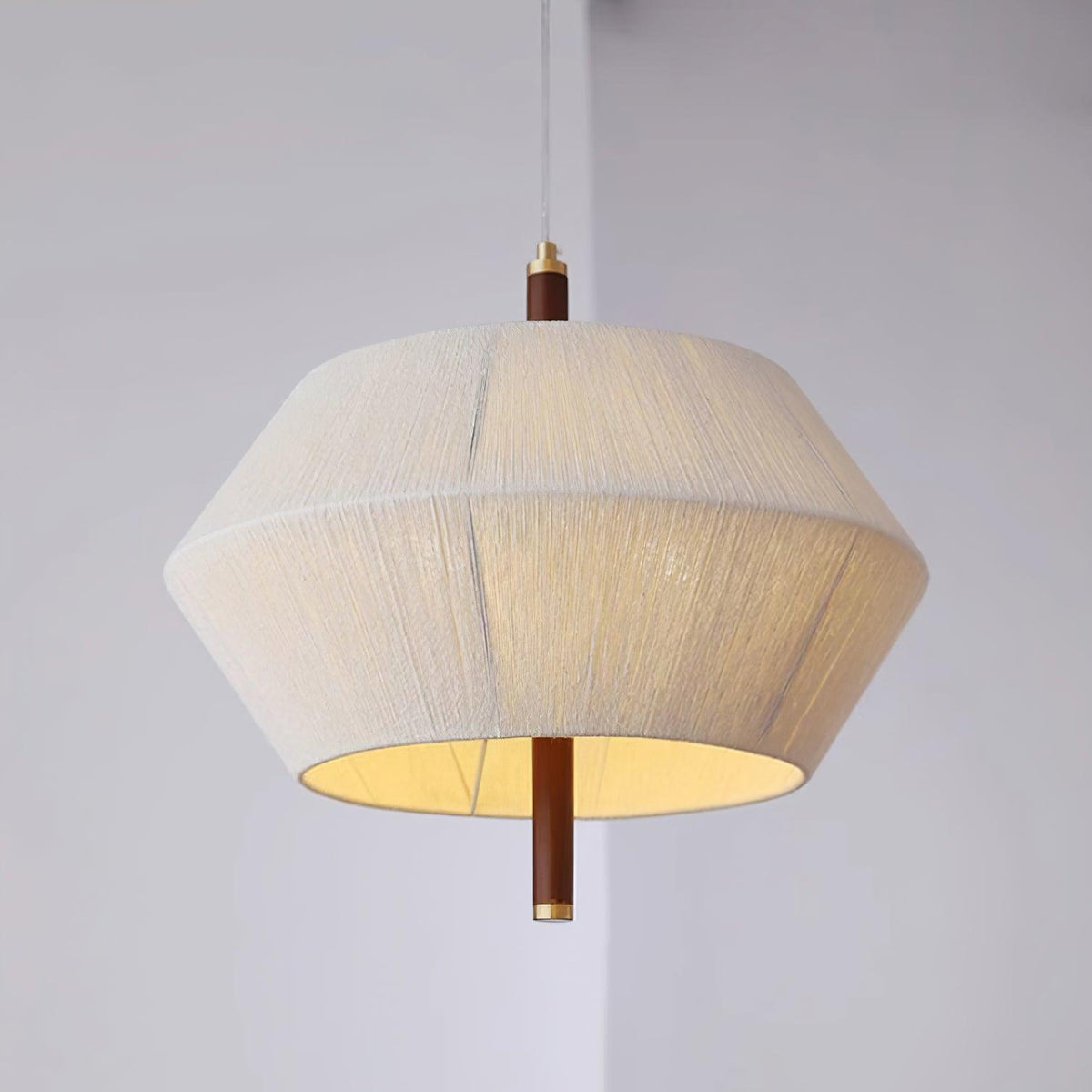 Elowen lampă suspendată Fibră de Bumbac lemn de Nuc Natural
