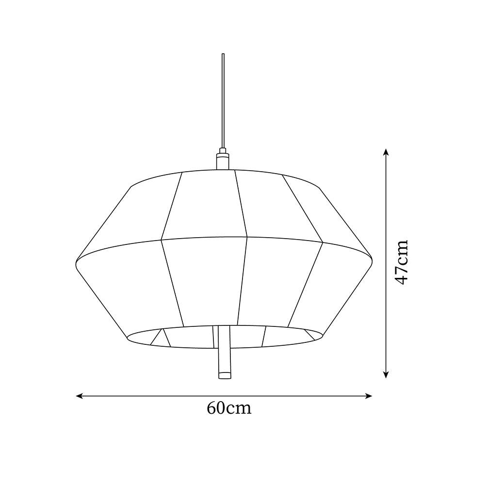 Elowen lampă suspendată Fibră de Bumbac lemn de Nuc Natural