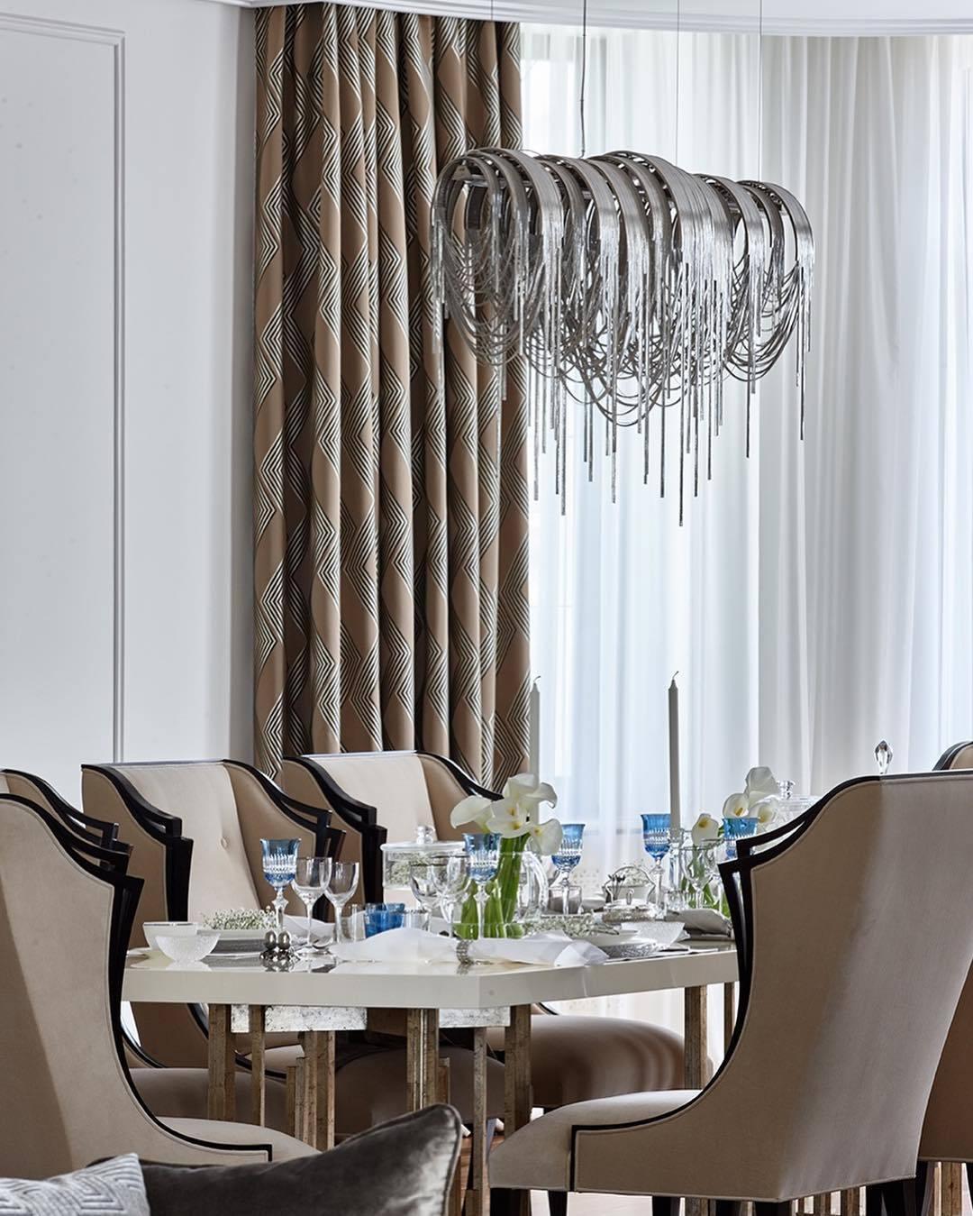 Tarien candelabru Lanțuri Stratificate Nichel Lux