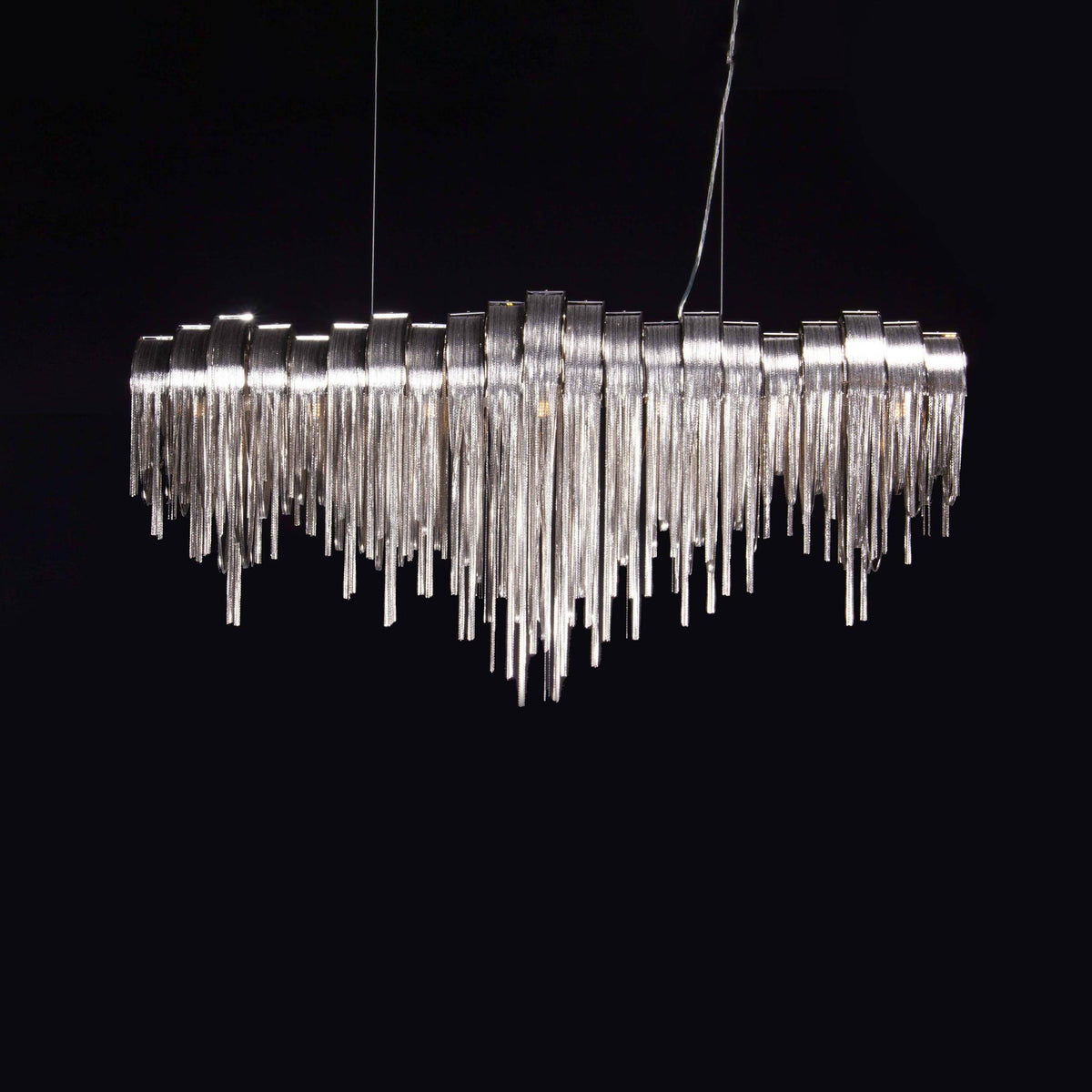 Tarien candelabru Lanțuri Stratificate Nichel Lux